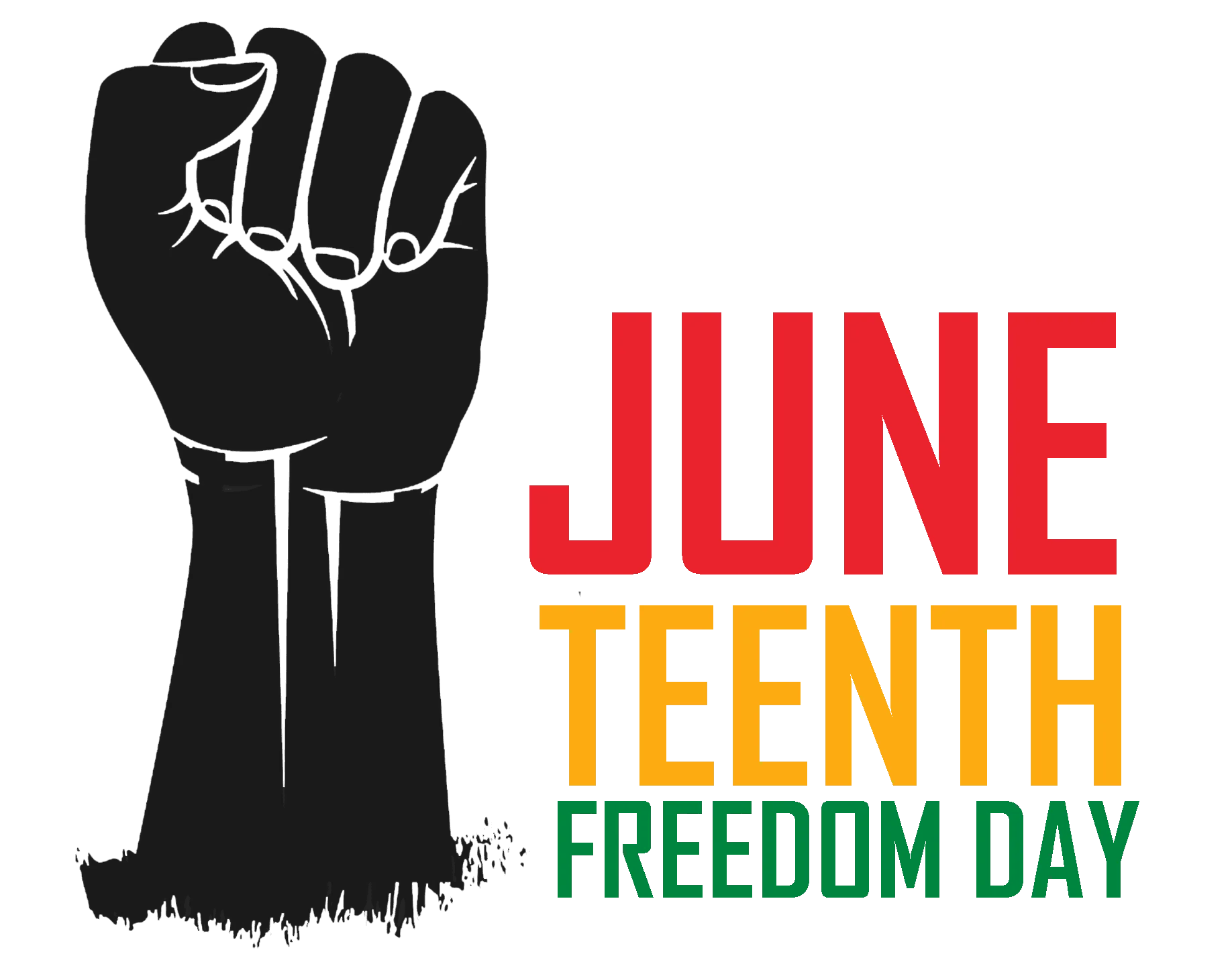 Powerful Juneteenth Freedom Day Raised Fist Solidarity Clipart Design