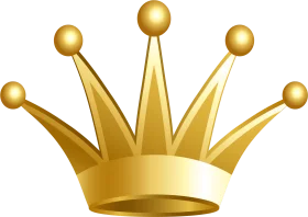 Regal Golden Royal Crown Clipart with Majestic Pointed Design