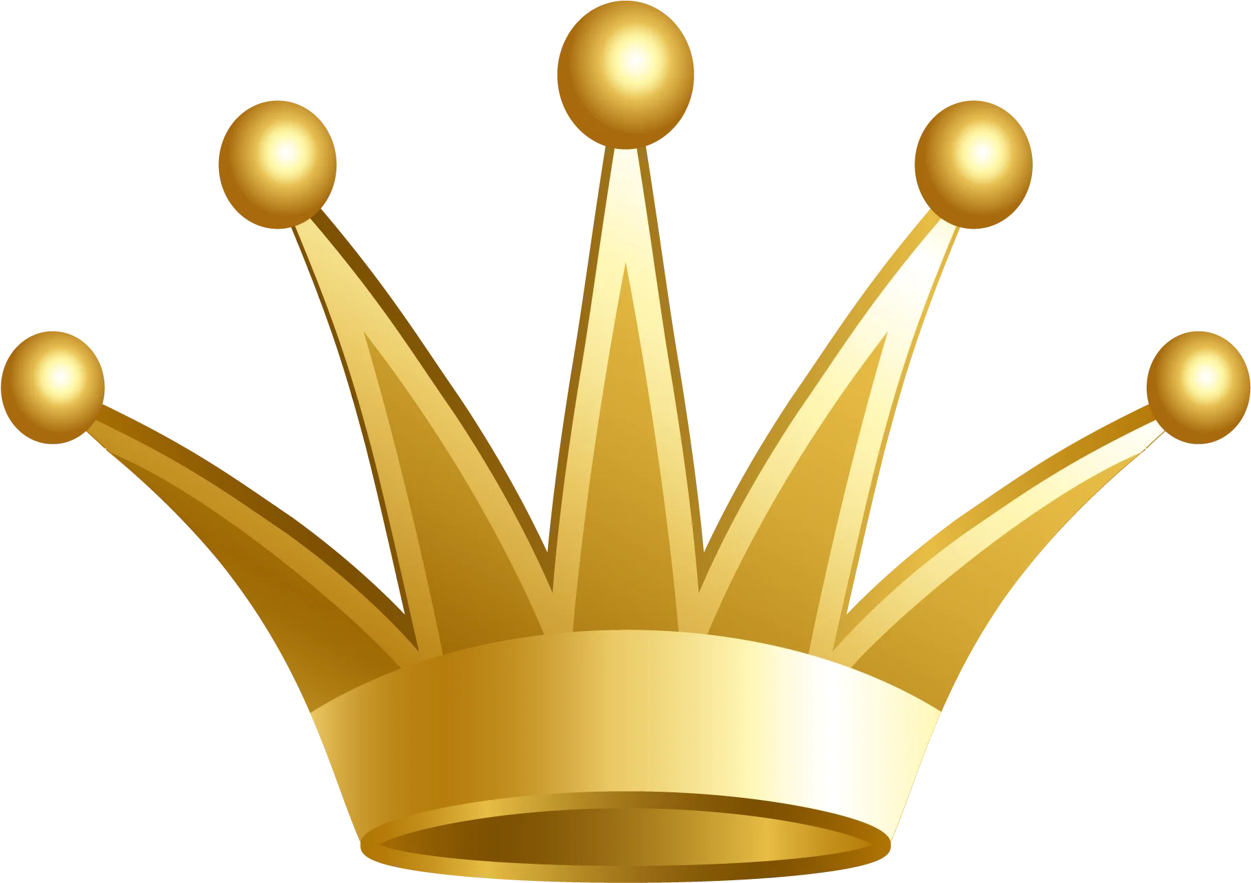 Regal Golden Royal Crown Clipart with Majestic Pointed Design