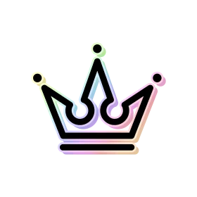 Regal Pastel Disney-Inspired Crown Clipart with Soft Gradient Colors
