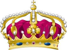 Regal Royal Crown Clipart: Majestic Golden and Magenta Imperial Headpiece Design