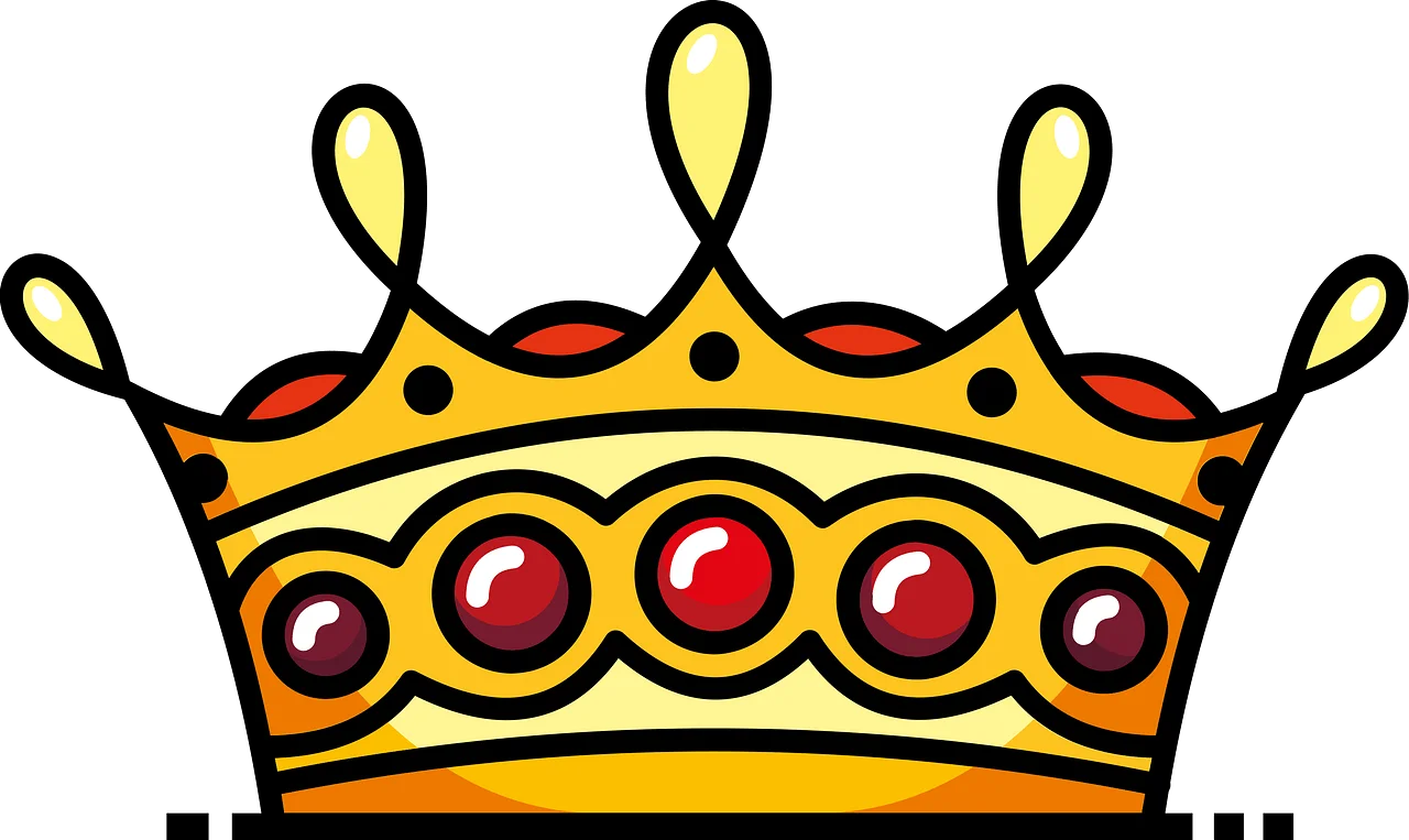 Regal Royal Crown Clipart - Majestic Golden Monarch's Headpiece Design
