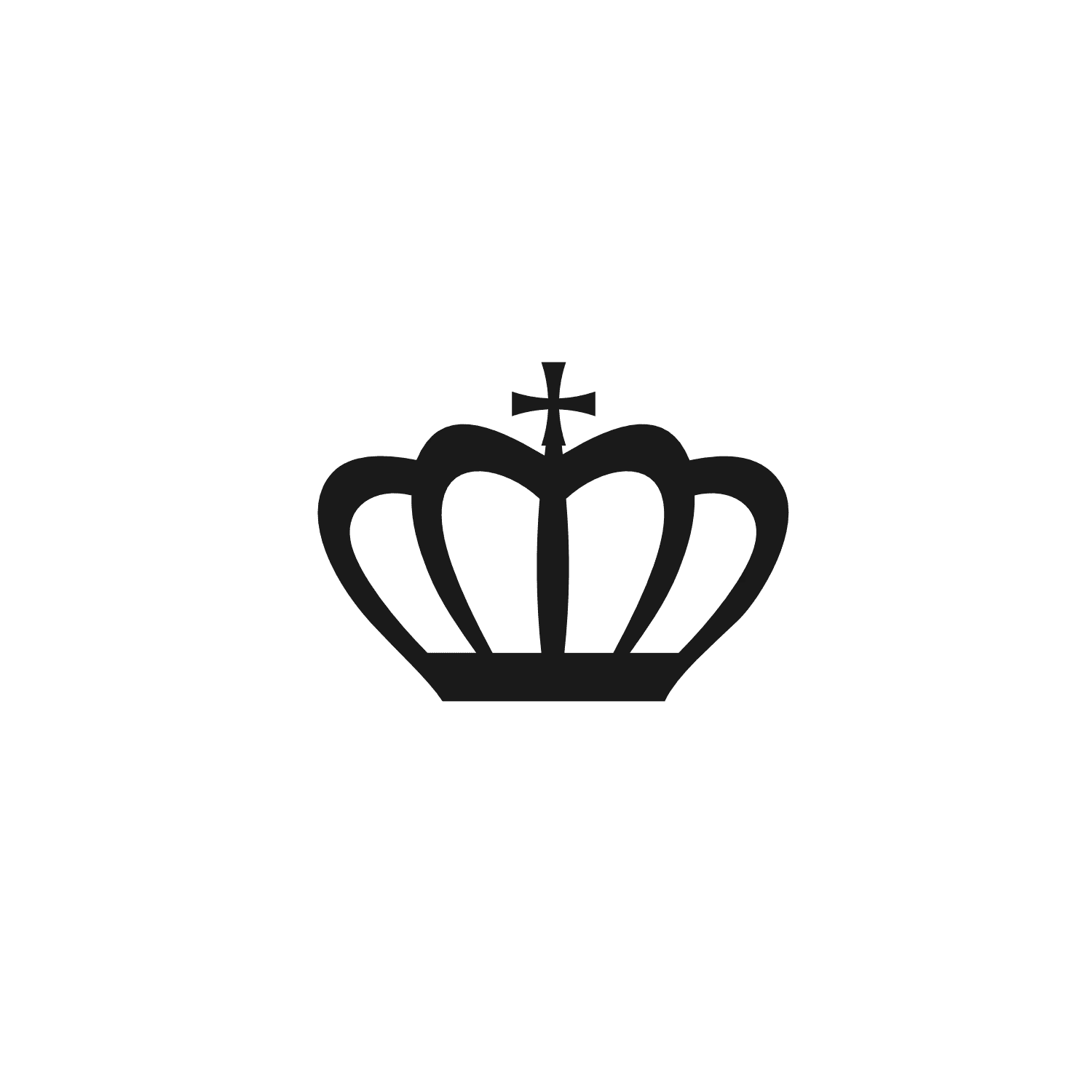 Royal Monarch Classic Black Crown Silhouette Clipart Design Element