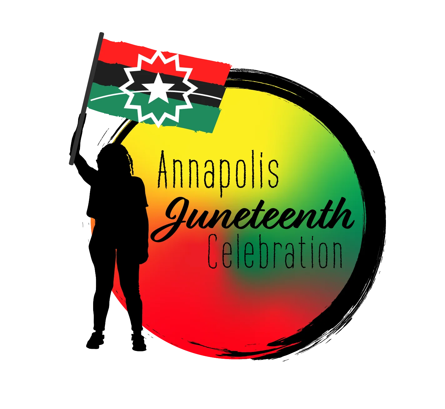 Silhouetted Freedom: Annapolis Juneteenth Celebration Commemorative Clipart Design