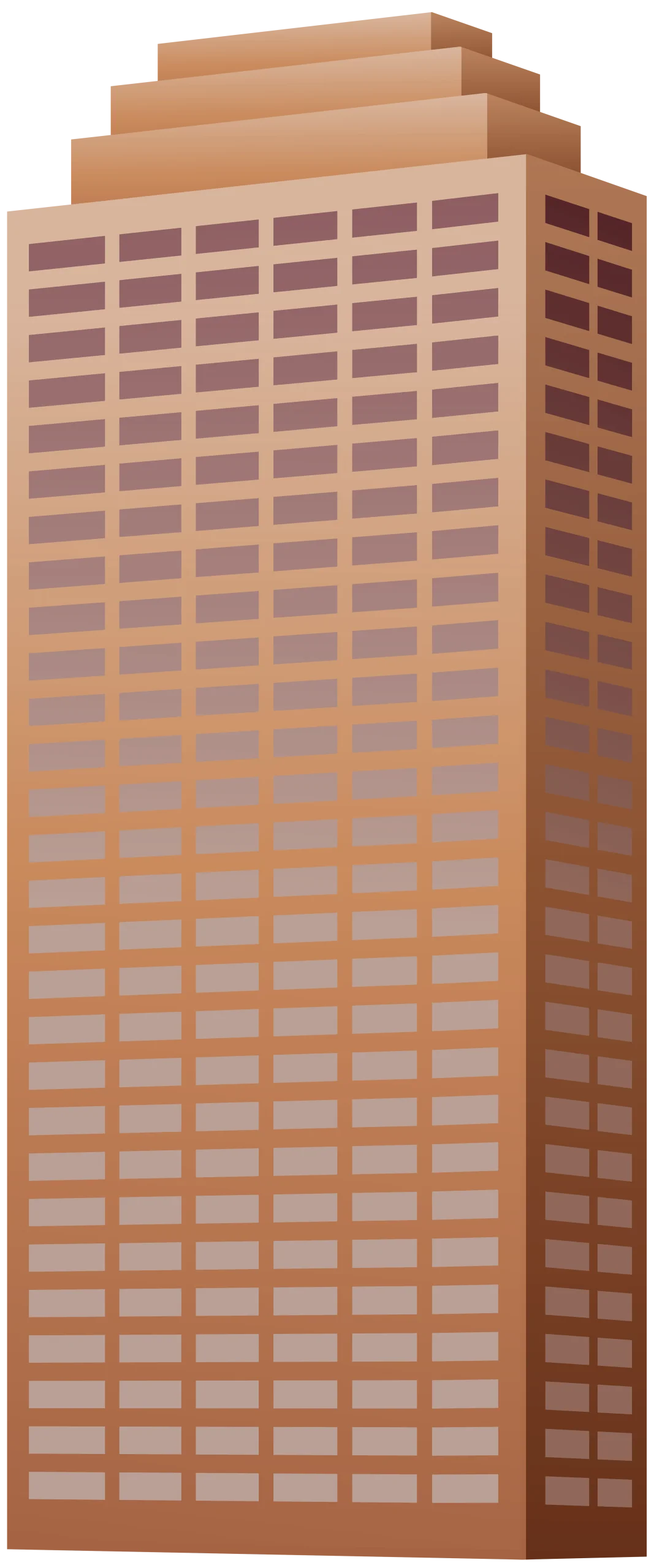 Sleek Urban High-Rise Office Building Minimalist Architectural Clipart Design
