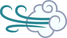 Stylized Wind Blowing Swirls Clipart - Elegant Curvy Atmospheric Design