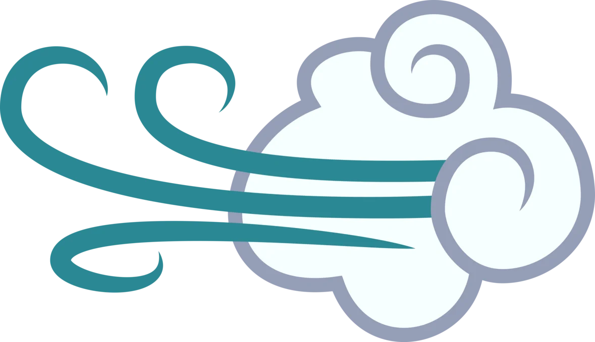 Stylized Wind Blowing Swirls Clipart - Elegant Curvy Atmospheric Design