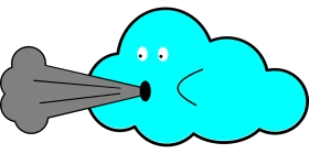 Whimsical Wind Cloud Clipart: Playful Meteorological Illustration Design