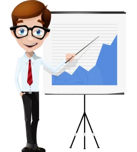 Business Professional Presenting Upward Growth Chart Clipart Visualization