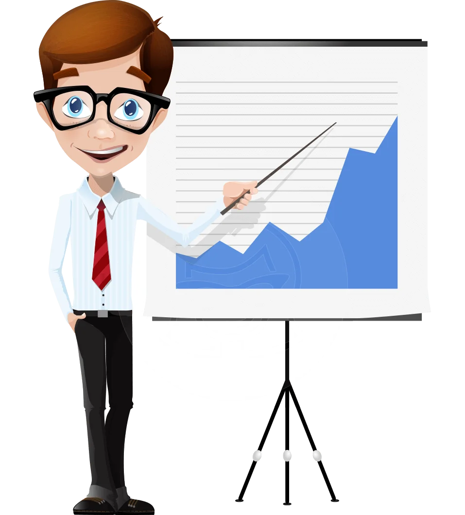 Business Professional Presenting Upward Growth Chart Clipart Visualization