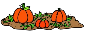 Charming Autumn Harvest Pumpkin Patch Clipart with Rustic Ground Illustration