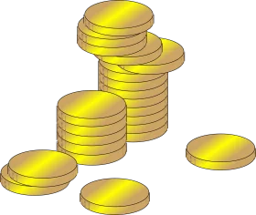 Golden Stacked Coins Clipart: A Shimmering Display of Monetary Symbolism