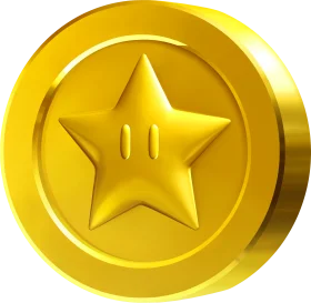Golden Super Star Power Coin Clipart: Iconic Gaming Collectible Design