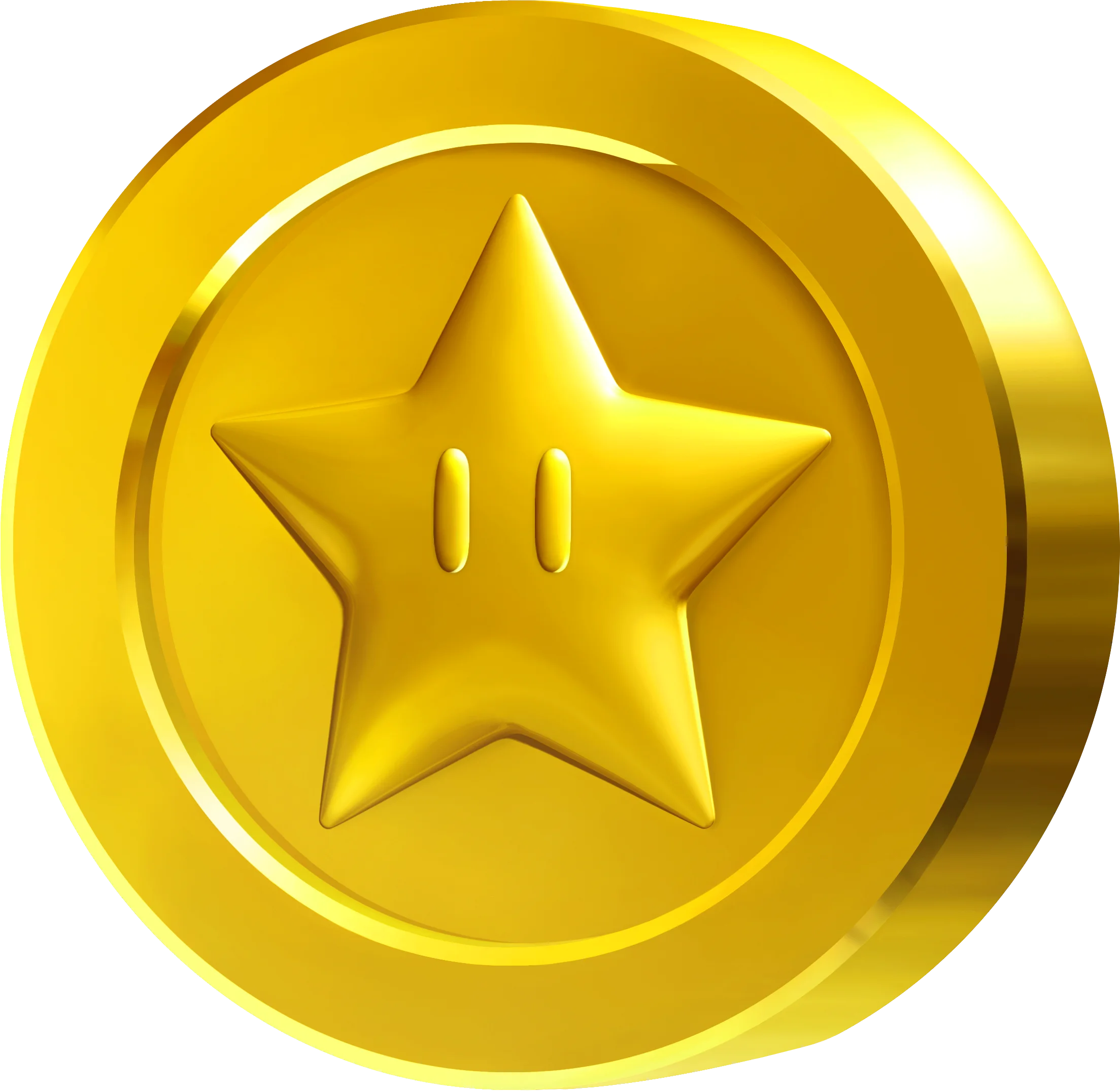 Golden Super Star Power Coin Clipart: Iconic Gaming Collectible Design