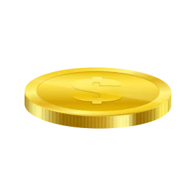 Shiny Golden Coin Clipart Illustration with Realistic Metallic Texture and Detailed Edges