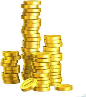 Shiny Golden Coin Stack Clipart: Wealth and Prosperity Illustration