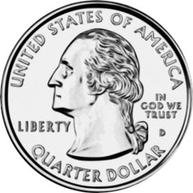 United States Quarter Dollar Silver Coin Clipart - Classic Liberty Design