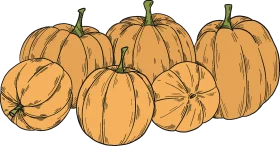 Vintage Autumn Harvest: Rustic Hand-Drawn Pumpkin Clipart Collection