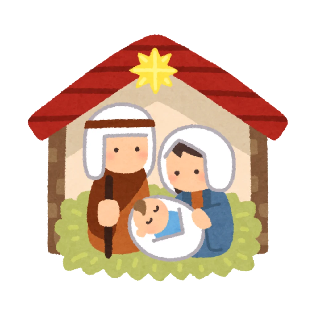 Adorable Christmas Nativity Scene Clipart with Charming Cartoon Characters