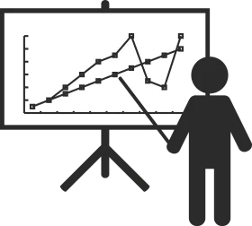 Business Presentation Clipart Showcasing Data Analysis and Performance Graph