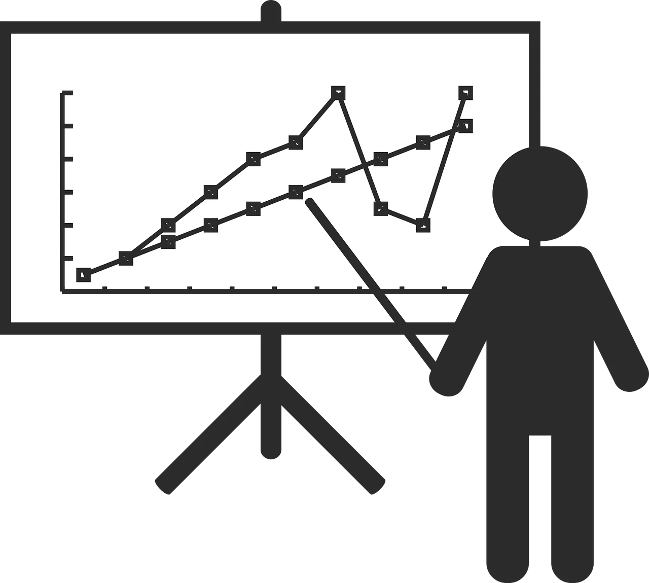 Business Presentation Clipart Showcasing Data Analysis and Performance Graph