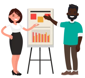 Business Presentation Clipart Showcasing Team Data Analysis and Collaboration