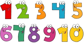 Cheerful Cartoon Numbers Clipart: Playful Numerical Characters with Expressive Faces