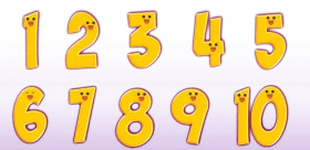 Cheerful Yellow Numbered Characters Cartoon Numbers Clipart Set
