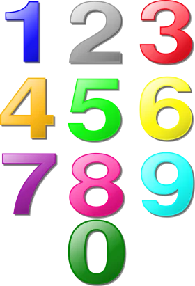 Colorful 3D Numeric Clipart: Gradient-Styled Numbers From Zero to Nine