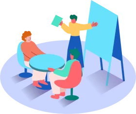 Creative Team Collaboration Clipart: Brainstorming and Presentation Session