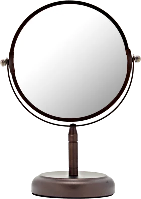 Elegant Double-Sided Tabletop Vanity Mirror Clipart in Muted Bronze Finish