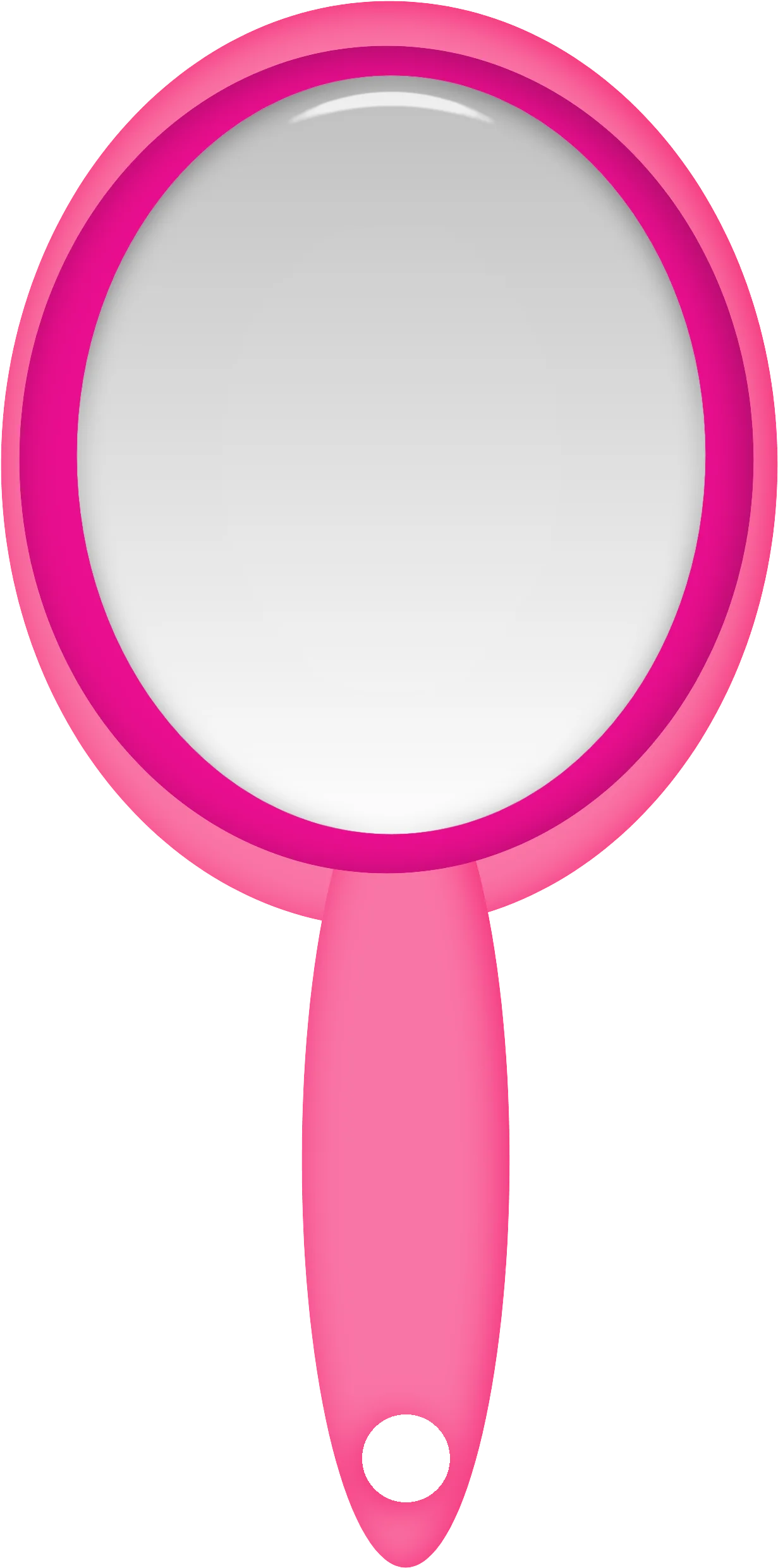Elegantly Designed Pink Hand Mirror Clipart with Smooth Reflective Surface