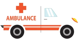 Emergency Medical Services Ambulance Clipart Design with Bold Red Cross