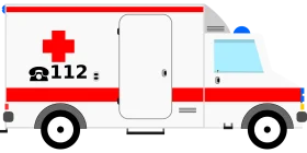 Emergency Medical Services Ambulance Clipart Illustration in Clean Design
