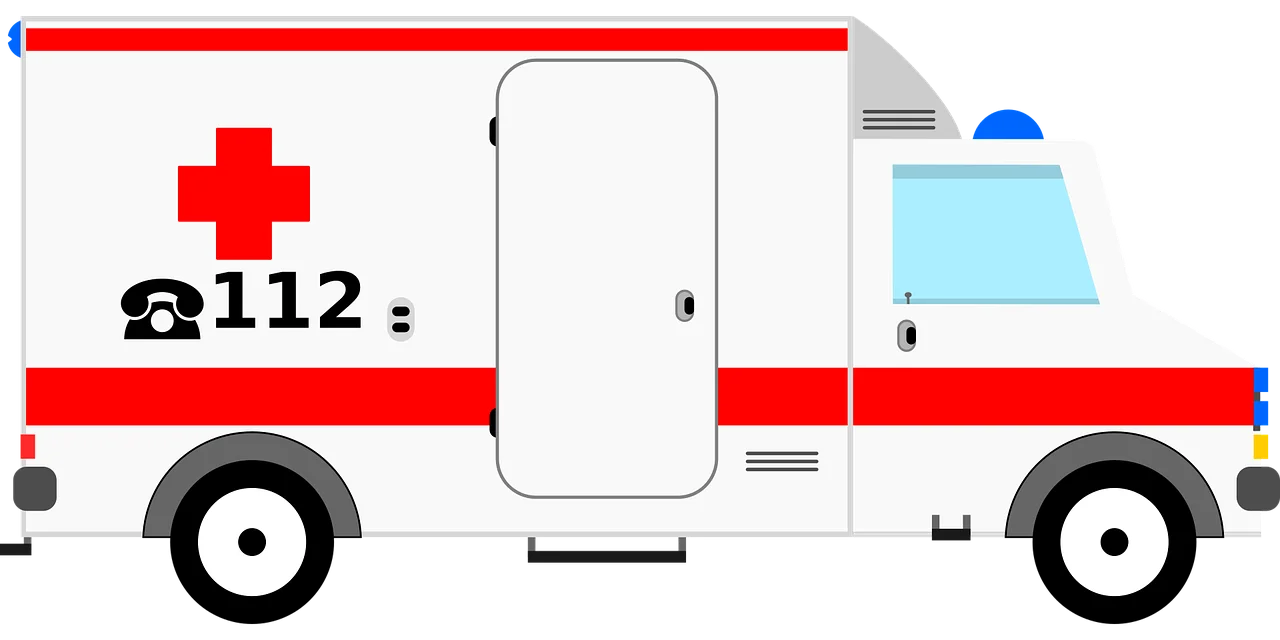 Emergency Medical Services Ambulance Clipart Illustration in Clean Design