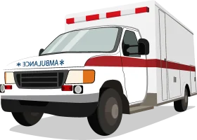 Emergency Medical Services Ambulance Realistic Detailed Clipart Illustration