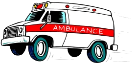 Emergency Medical Services Ambulance Vehicle Cartoon Clipart Design