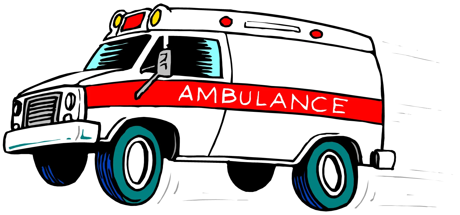 Emergency Medical Services Ambulance Vehicle Cartoon Clipart Design