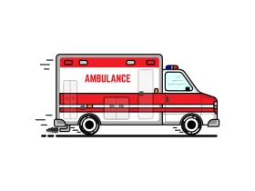 Emergency Medical Services Illustrated: Detailed Ambulance Clipart Design for Healthcare Graphics