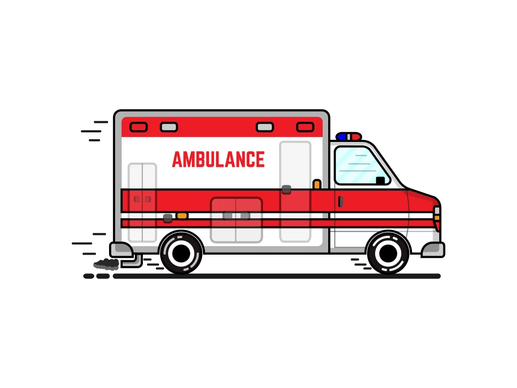 Emergency Medical Services Illustrated: Detailed Ambulance Clipart Design for Healthcare Graphics