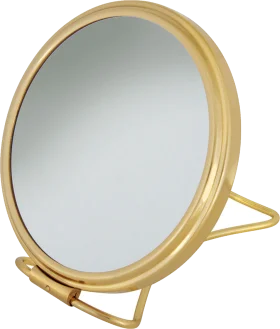Golden-Framed Elegant Tabletop Round Mirror Clipart with Sleek Design