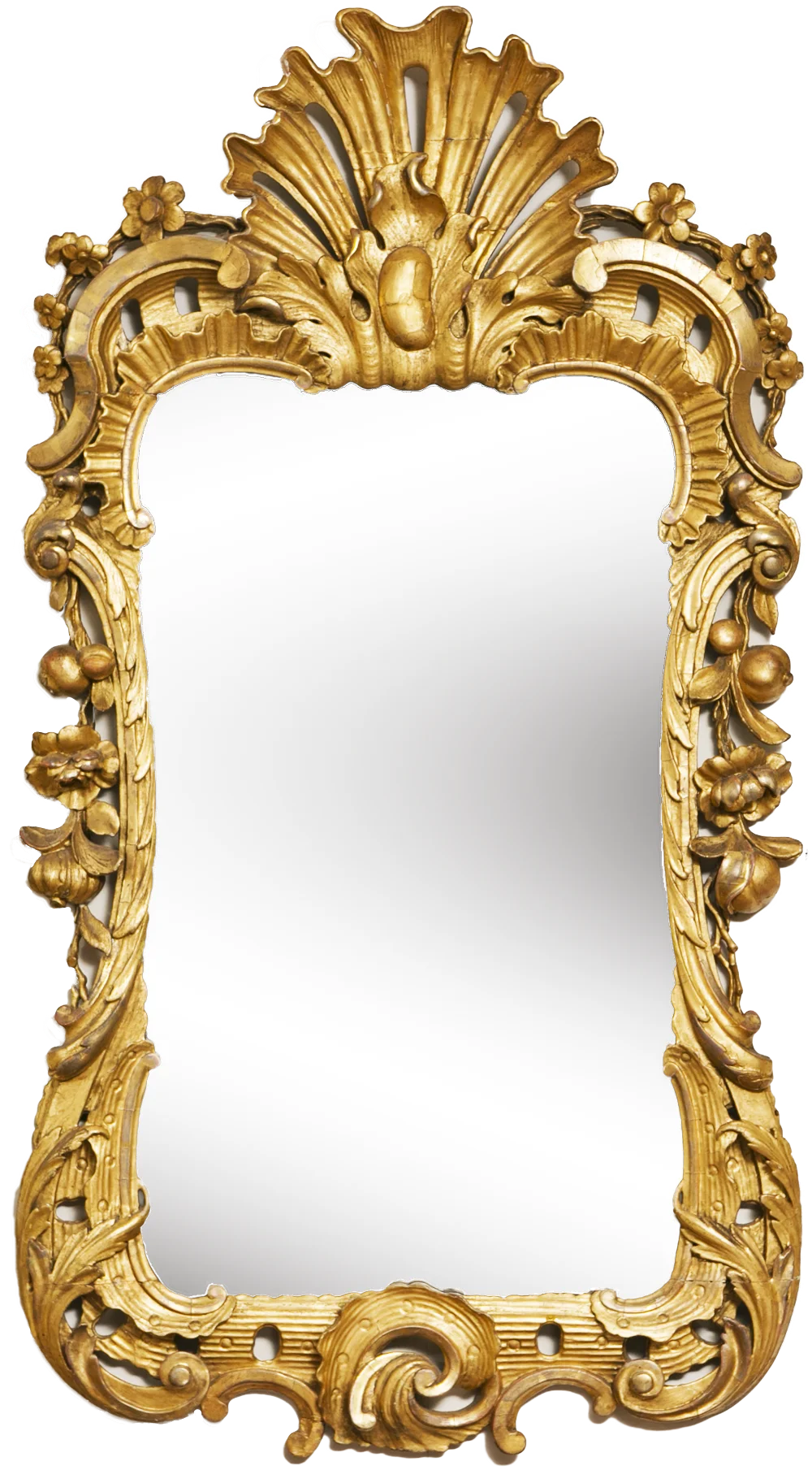 Luxurious Antique Golden Rococo-Style Ornate Mirror Clipart Design