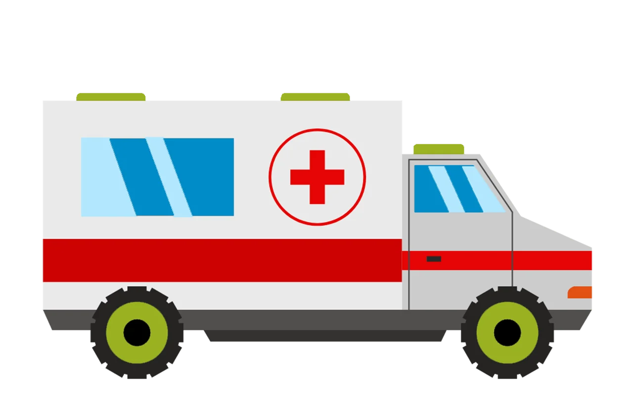 Minimalist Emergency Medical Services Ambulance Cartoon Clipart Design