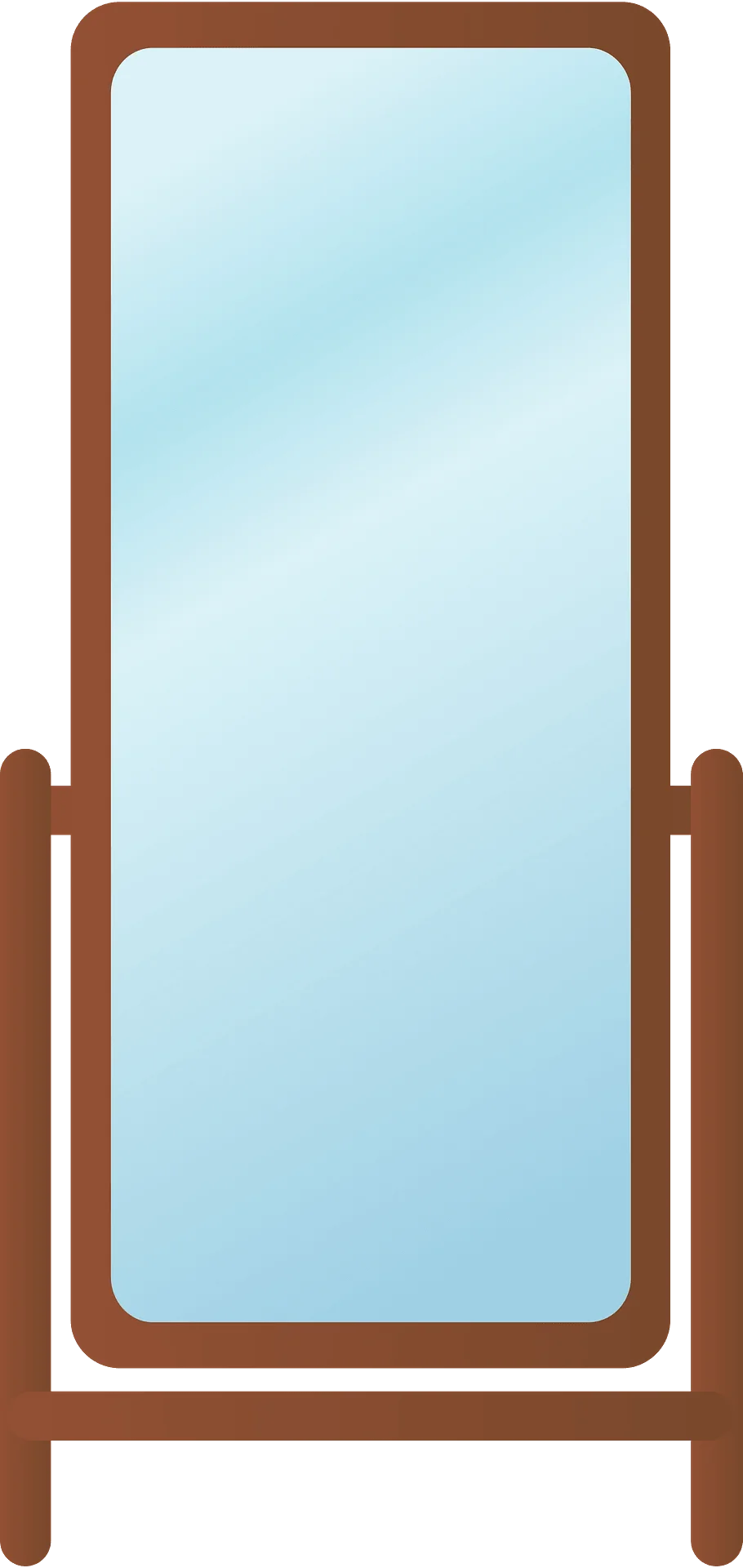Minimalist Wooden Framed Full-Length Standing Mirror Clipart Design