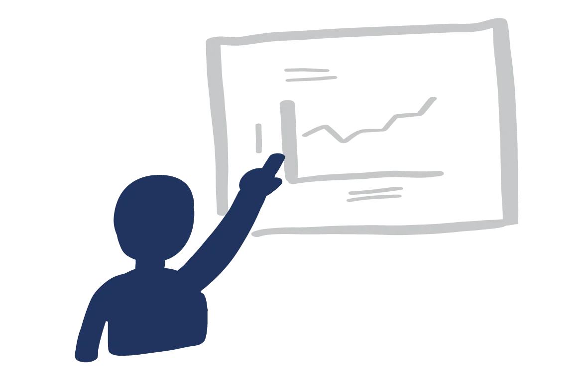 Professional Business Presentation Clipart with Ascending Graph Visualization