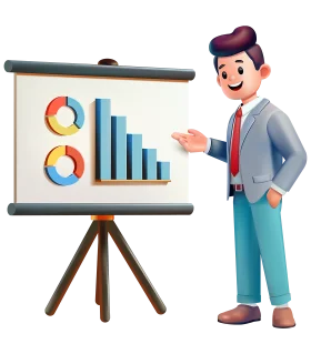 Professional Business Presentation Clipart with Data Visualization Charts