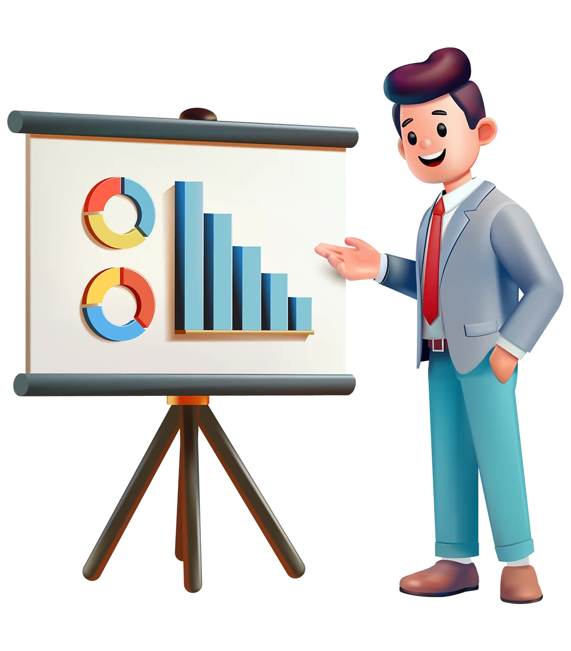 Professional Business Presentation Clipart with Data Visualization Charts