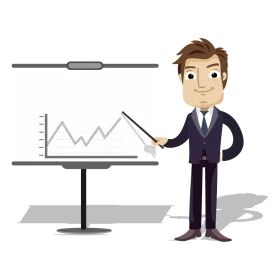 Professional Business Presentation Clipart with Graphic Illustration of Performance Chart