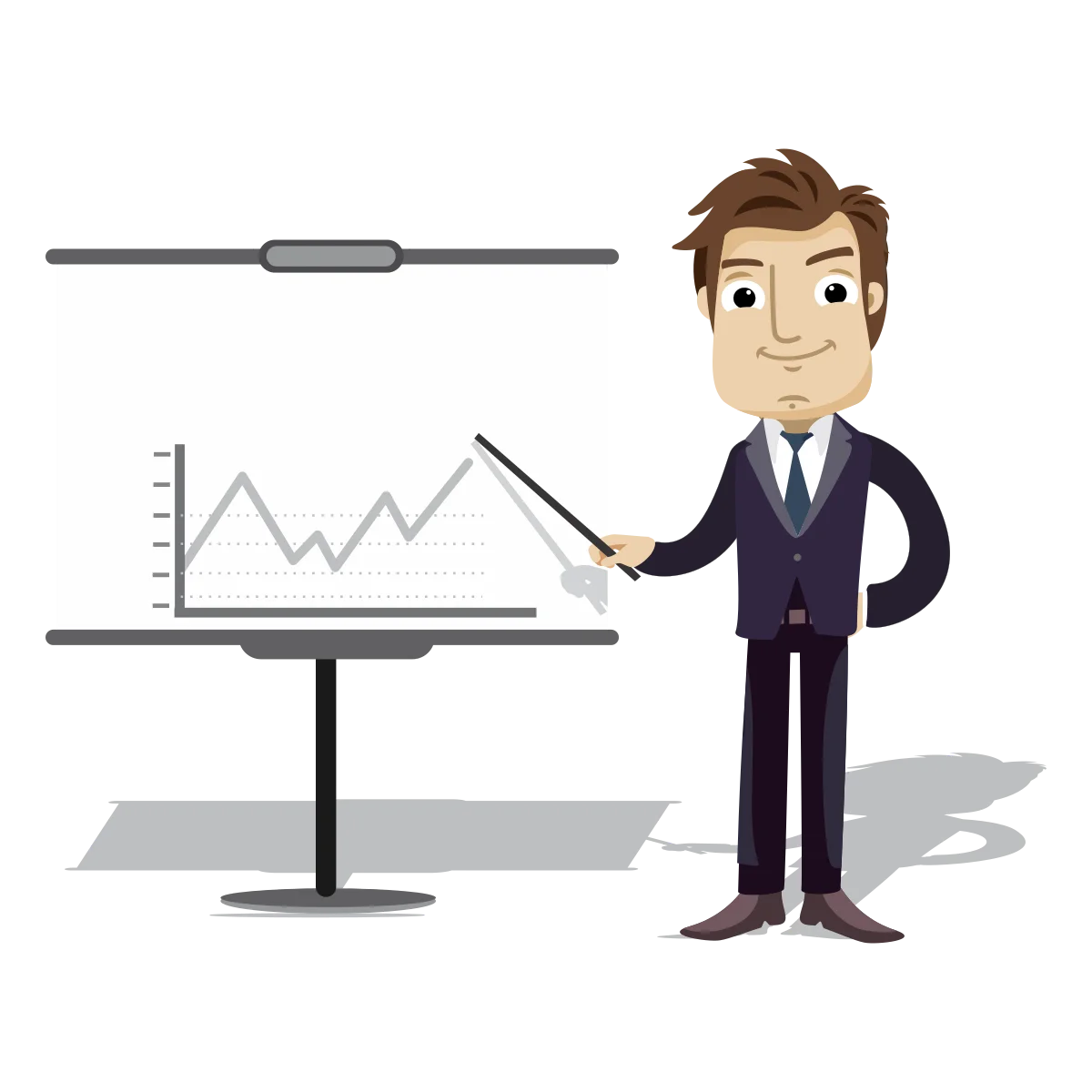 Professional Business Presentation Clipart with Graphic Illustration of Performance Chart