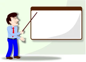 Professional Business Presenter Delivering Engaging Presentation Clipart Illustration